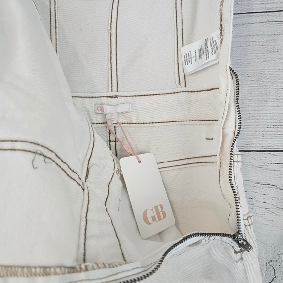 GB Gianni Bini S Small Strapless Denim Midi Jean Dress Off-White Slit NWT L797 - Picture 8 of 10